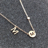 Zircon M Letters Hollow M Rose Anklet Titanium Steel Jewels Women