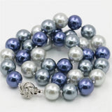 Multicolor Sea Shell Pearl Necklace For Women 18"