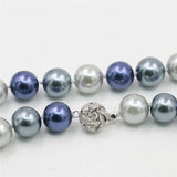 Multicolor Sea Shell Pearl Necklace For Women 18"