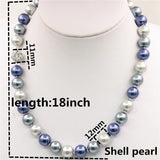 Multicolor Sea Shell Pearl Necklace For Women 18"