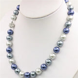 Multicolor Sea Shell Pearl Necklace For Women 18"