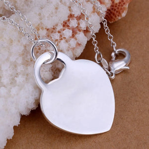 Silver Heart Pendant Necklace