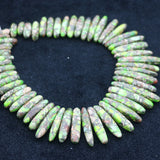 Green Stone Necklace Point Pendant Beads for Women Jewelry DIY Making