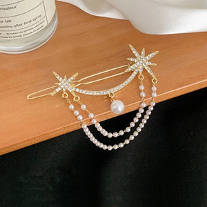 Inlaid Star Tassel Hairpin Side Temperament Women's Headdress