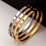 Stainless Steel Cubic Zirconia Golden Bracelet for Women