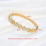 Hollow Crystal Cuff Bangles Rose Gold Party Jewelry