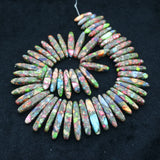 Rainbow Stone Necklace Point Pendant Beads Women Jewelry DIY Making