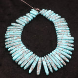 Turquoise Stone Necklace Point Pendant Beads for DIY Jewelry Making