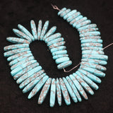 Turquoise Stone Necklace Point Pendant Beads for DIY Jewelry Making