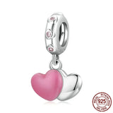 Heart Bead Charm Solid 925 Silver For European Bracelet