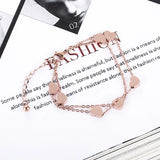 Double Chain Seven Hearts Bracelet Titanium Steel Jewelry Woman Gift