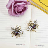 Beetle Pearl Pendant Earrings Insect Stud Earrings