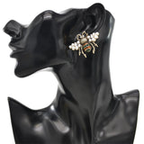 Beetle Pearl Pendant Earrings Insect Stud Earrings