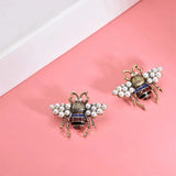 Beetle Pearl Pendant Earrings Insect Stud Earrings