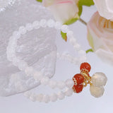 Bell Natural Chalcedony 6mm Agate Beaded Bracelet