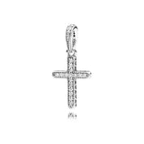 925 Silver Cross Angel Jesus God Dangle Bead Charm