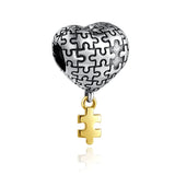 925 Silver Cross Angel Jesus God Dangle Bead Charm