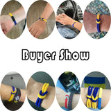 Yellow Ukraine Bracelet Men Women Stainless Steel Magnet Buckle Rope Braclet
