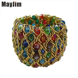 Crystal Bead Elastic Bracelet Retro Bracelet Womens Jewelry