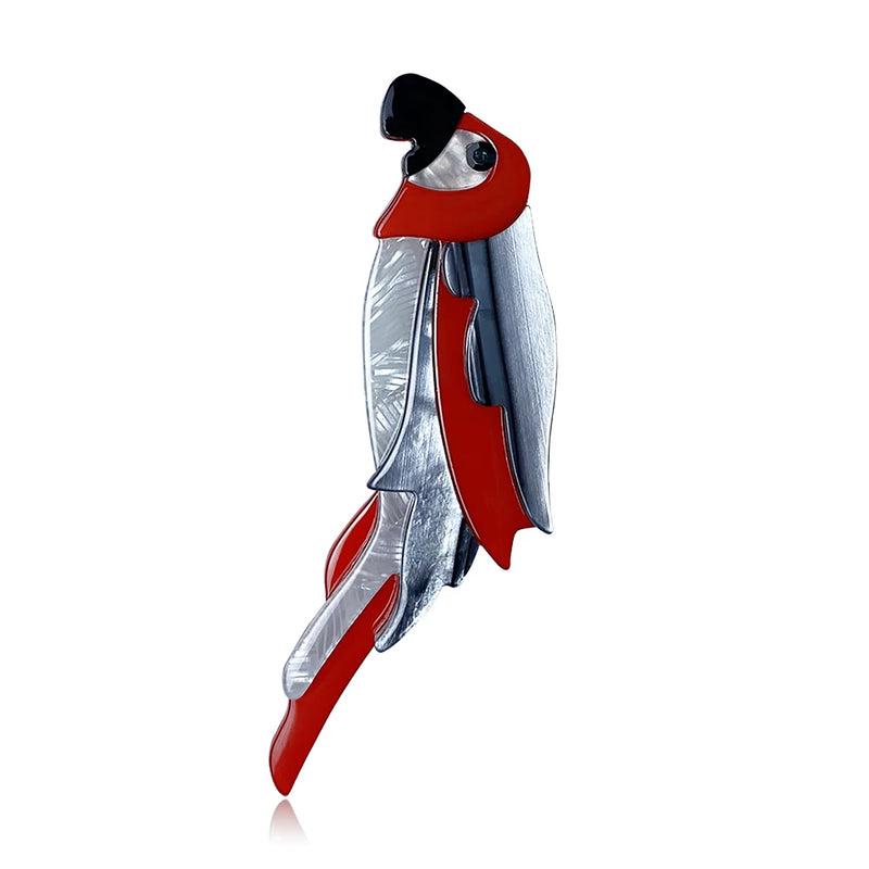 Bird Parrot Brooch With Texture Acrylic Pins Animal Jewelry