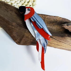 Bird Parrot Brooch With Texture Acrylic Pins Animal Jewelry