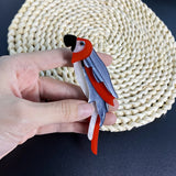 Bird Parrot Brooch With Texture Acrylic Pins Animal Jewelry