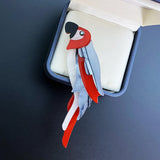 Bird Parrot Brooch With Texture Acrylic Pins Animal Jewelry