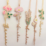 Birth Flower Name Necklace Personalized Letter Necklace Gift for Her/Mom