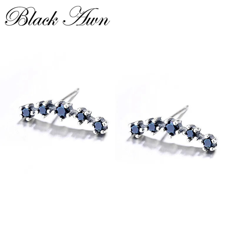 925 Silver Stud Earrings for Women Spinel Party Queen T231