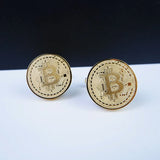 Bitcoin Cufflinks Stainless Steel Men's French Shirts Cuff Buttons