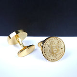 Bitcoin Cufflinks Stainless Steel Men's French Shirts Cuff Buttons