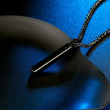 Geometric Rectangle Pendant Necklace for Men Tungsten Steel 24Inch Chain