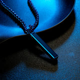 Geometric Rectangle Pendant Necklace for Men Tungsten Steel 24Inch Chain