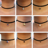 Velvet Pearl Choker Necklace Gothic Jewelry
