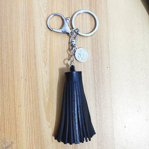 Leather Tassel Key Chain Big Lobster Clasp Keychain Women Bag Charming