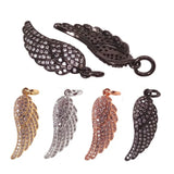 Micro Pave CZ Crystal Angle Wings Pendant Charms for Women Jewelry