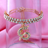 Dragon Crystal Tennis Chain Anklet Silver Rhinestone Foot Chain