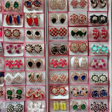 Crystal Flower Pearl Stud Earrings 20 Pairs Mixed Style
