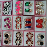 Crystal Flower Pearl Stud Earrings 20 Pairs Mixed Style