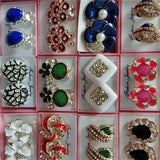 Crystal Flower Pearl Stud Earrings 20 Pairs Mixed Style