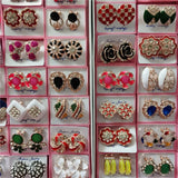 Crystal Flower Pearl Stud Earrings 20 Pairs Mixed Style