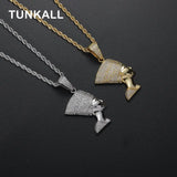 Hip Hop Micro Iced Brass Pendant CZ Women Necklace CN410