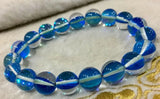 Gleamy Rainbow Moonstone Round Beads Bracelet 10mm