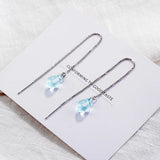 Sterling Silver Water Drop Tassel Earrings S-e665