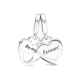 Green Pink Heart Family Tree Dangle Charm Bead Fit Silver 925 Bracelet