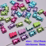 Acrylic Beads for Jewelry Making - Green Purple Rose Red Bear - Vertical Hole