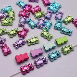 Acrylic Beads for Jewelry Making - Green Purple Rose Red Bear - Vertical Hole