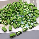Acrylic Beads for Jewelry Making - Green Purple Rose Red Bear - Vertical Hole