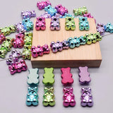 Acrylic Beads for Jewelry Making - Green Purple Rose Red Bear - Vertical Hole