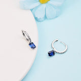 Rectangular Sparkling Earrings 925 Sterling Silver Brincos Earrings for Women